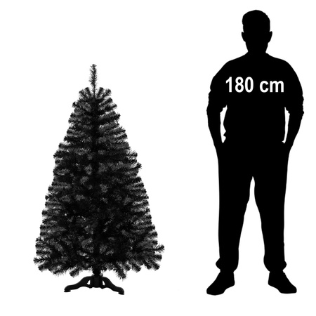 Choinka sztuczna, jodła 150 cm designerskie drzewko świąteczne czarne