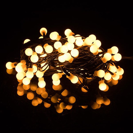 Lampki dekoracyjne 50 LED kulki biały ciepły