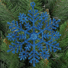 Zawieszka choinkowa 12 szt. śnieżynka 10 cm świąteczna ozdoba niebieski brokat