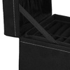 Kuferek, szkatułka na biżuterię 12x12x12 cm czarny z przegródkami welurowy