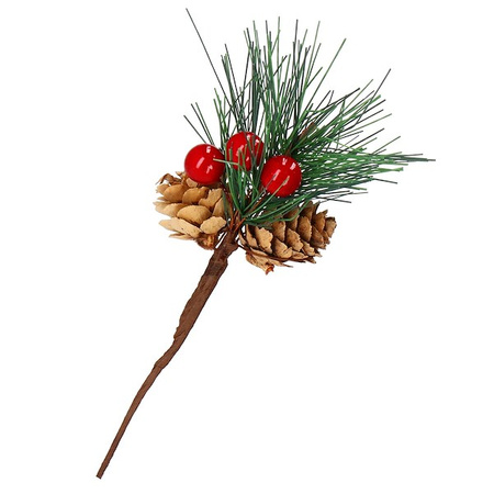 Gałązka świąteczna 20 cm ozdoba, dekoracja świąteczna do stroików 3 SZT.