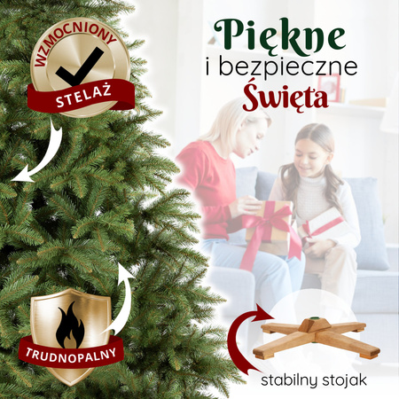Choinka sztuczna Premium Royal Trees 220 cm świerk kaukaski z stojakiem, drzewko