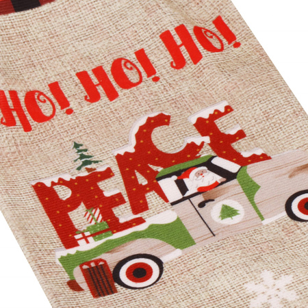 Pokrowiec na butelkę świąteczne etui na wino beżowo-czerowne