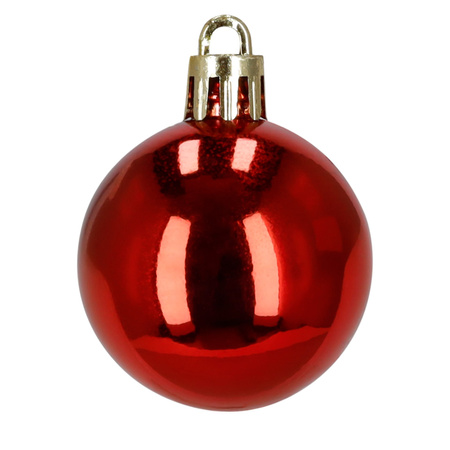 Bombki choinkowe 40 szt. okrągłe, lizaki, szyszki, laski cukrowe nietłukące ozdoby czerwone