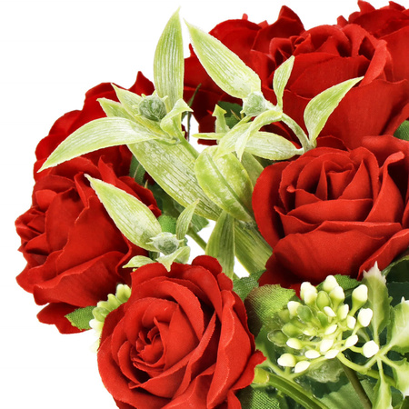 Bukiet sztucznych róż 10 kwiatów dekoracyjne czerwone