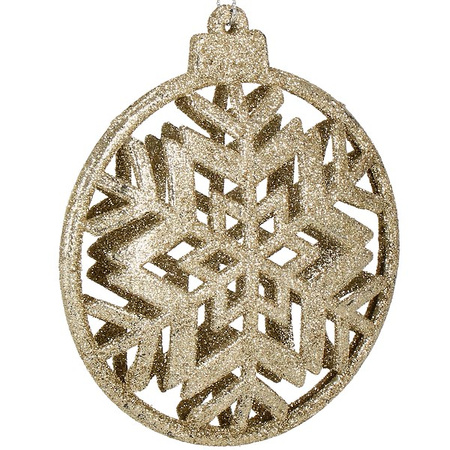 Zawieszka na choinkę bombka, ozdoba świąteczna 12 cm złoty brokat