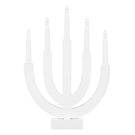 Świecznik adwentowy z 5 świecami Led bożonarodzeniowy świąteczny na baterie biały