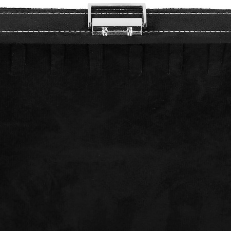 Kuferek, szkatułka na biżuterię 26x26x9 cm czarny, welurowy organizer z przegródkami