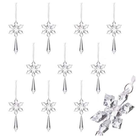 Zawieszki choinkowe kryształki sopelki na choinkę 13 cm ozdoby świąteczne 10 szt.