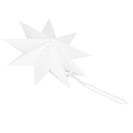 Gwiazda świąteczna papierowa zawieszka choinkowa biała