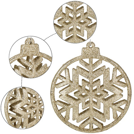 Zawieszka na choinkę bombka, ozdoba świąteczna 12 cm złoty brokat