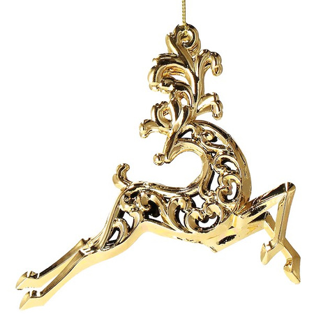 Zawieszki choinkowe 2 szt. renifery ozdoba bożonarodzeniowa złota