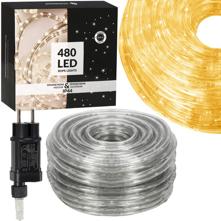 Wąż świetlny 480 Led biały ciepły 21,5 m z programatorem IP44