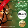 Lampki choinkowe 1000 Led biały ciepły, flash biały zimny 81,5m oświetlenie świąteczne IP44