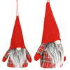 Skrzaty 21 cm 5 szt. ozdoby świąteczne, krasnale zawieszki gnomy w kratkę