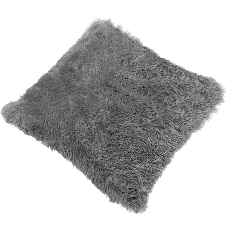 Poszewka dekoracyjna na poduszkę, włochacz 40x40cm grafit