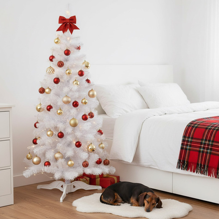 Choinka sztuczna jodła biała 180 cm nowoczesna jak żywa, ze stojakiem