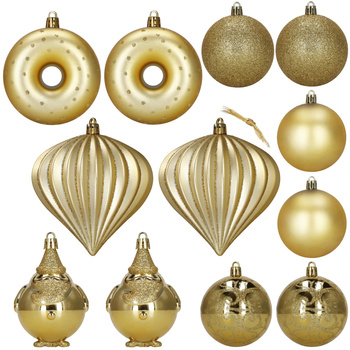 Bombki choinkowe zestaw 12 szt. ozdoby świąteczne do girland, stroików, nietłukące, złote