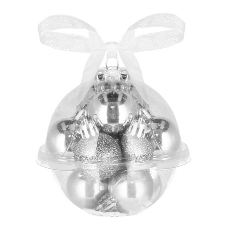 Bombki choinkowe 12 szt. ozdoby świąteczne zestaw 3 cm srebrny