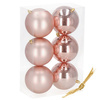 Bombki choinkowe 6 szt. ozdoby świąteczne zestaw 10 cm rose gold