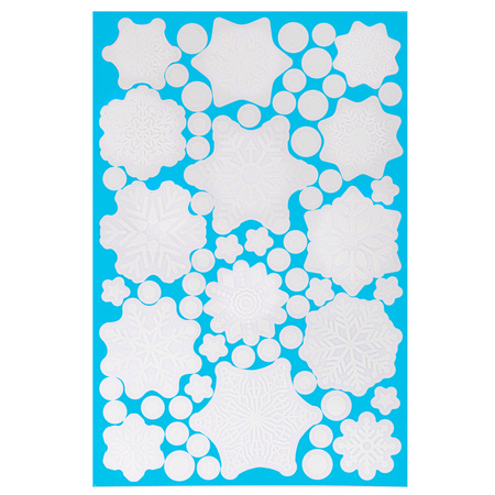 Naklejki świąteczne, dekoracje na okno 65 szt. płatki śniegu, ozdoby okienne, samoprzylepne, białe