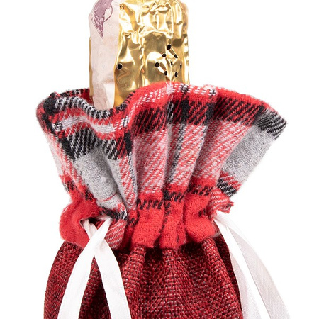 Pokrowiec na butelkę, świąteczny skrzat na wino z gnomem