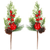 Gałązka świąteczna sztuczna dekoracja do stroika 27 cm 3 szt.