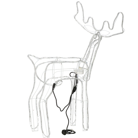 Renifer Led 115 cm świąteczny z ruchomą głową świetlna dekoracja do ogrodu biały ciepły