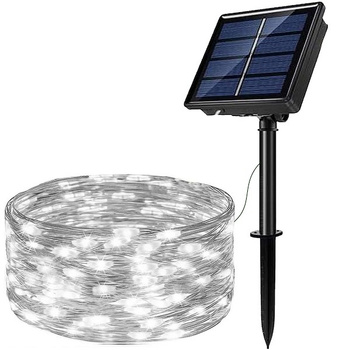Lampki choinkowe 200 Led 22 m druciki zimny biały oświetlenie świąteczne solarne