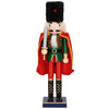 Dziadek do orzechów 38 cm z mieczem, drewniany żołnierzyk zielono-czerwony, figurka świąteczna