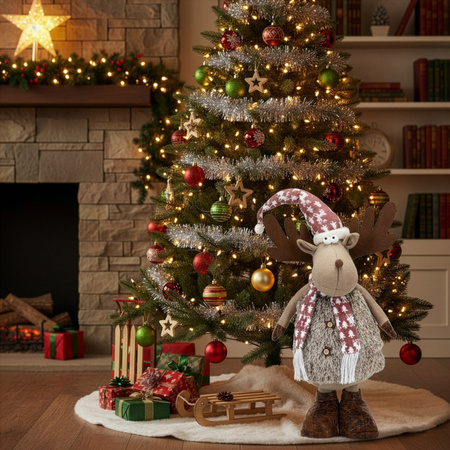 Renifer z teleskopowymi nóżkami 74 cm dekoracja świąteczna, figurka pod choinkę