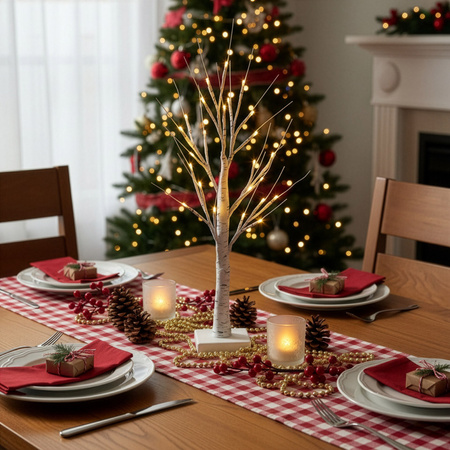 Drzewko świecące brzoza 60 cm 25 Led świąteczna dekoracja ozdoba świetlna