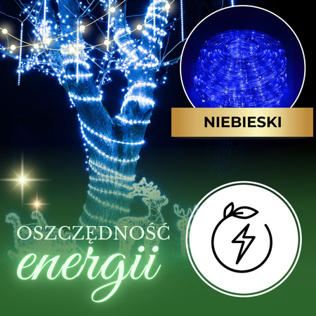 Wąż świetlny 480 Led niebieski 20m z programatorem IP44