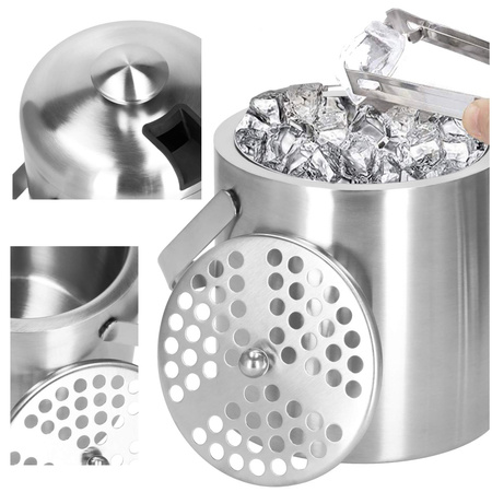 Wiaderko do lodu cooler + szczypce 1,3L pojemnik termiczny