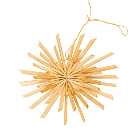 Zawieszki choinkowe z słomy, naturalne dekoracje świąteczne 48 szt. bombki, brązowe