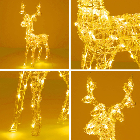 Renifer Led świąteczny 100 LED świetlna dekoracja biały ciepły