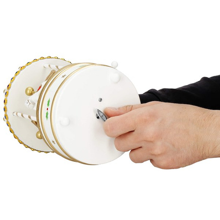 Drewniana karuzela, pozytywka ozdoba świąteczna biało-złota