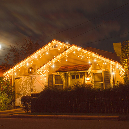 Kurtyna świetlna 1000 led girlanda 45 m lampki wewnętrzno-zewnętrzne sople ciepły biały z zimnym białym flash