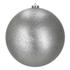 Duże bombki choinkowe 3 szt. ozdoby świąteczne 20,5 cm brokat srebrne