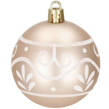 Bombki choinkowe 101 szt. ozdoby świąteczne zestaw z gwiazdą brązowe, rose gold