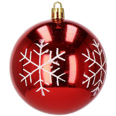 Bombki choinkowe 16 szt. czerwony 8 cm zestaw choinkowy