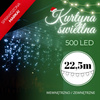 Kurtyna świetlna 500 led girlanda, lampki wewnętrzno-zewnętrzne sople biały zimny + flash