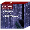 Kurtyna świetlna biały zimny 200 Led lampki wewnętrzne z programatorem USB