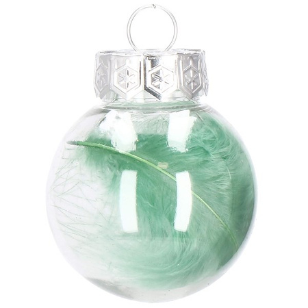 Bombki choinkowe przeźroczyste 24 szt. zielony, złoty 5cm zestaw choinkowy