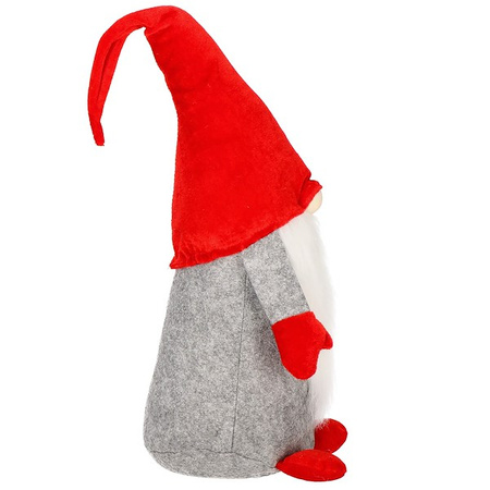 Skrzaty 3 szt. krasnal świąteczny, gnom welurowy czerwony