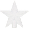 Szpic na choinkę gwiazda 21 cm czubek brokatowy ozdoba świąteczna biała