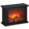 Kominek LED na baterie 27,5x19,5x12 cm dekoracyjna lampa z efektem płomienia, czarne