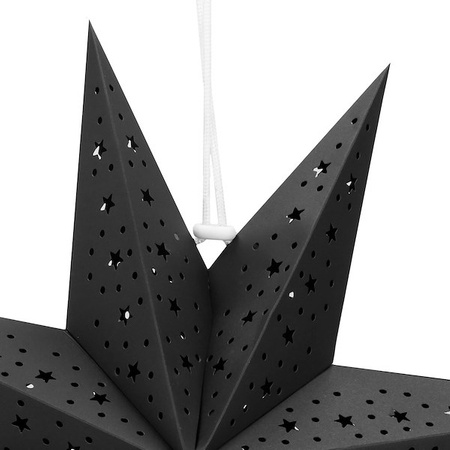 Gwiazda świąteczna papierowa zawieszka choinkowa czarna ażurowa 3D