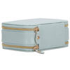 Kufer, szkatułka na biżuterię ekoskóra 11,5x8,5x5,5 cm błękitny z przegródkami