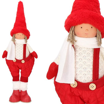 Laleczka 52 cm ozdoba świąteczna, figurka świąteczna, gnom czerwony